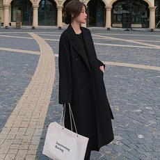 루나걸 여성용 로커셀 모직 더블 코트