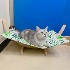 JH컴퍼니 고양이 럭셔리 원목 침대, 그린, 1개