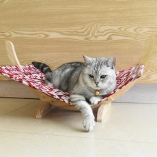 JH컴퍼니 고양이 럭셔리 원목 침대, 레드, 1개