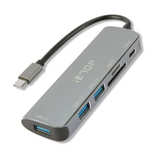 이탑 Type C 3.1 USB 허브 SD TF 카드 리더기 멀티 커넥터 ET-M2000, 혼합색상
