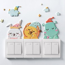 I Love Home動物仙人掌燈開關貼紙, 夢境動物