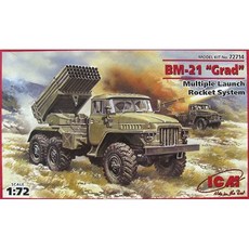 ICM 1:72 BM-21 122mm Grad 多管火箭發射器 塑料模型 72714, 1個