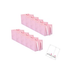 한수오 스퀘어무지선물용 쇼핑백 10p + 스티커 10p 세트, 핑크