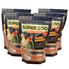 SuperZoo 블루 프리미엄 중형새 사료, 800g, 5개
