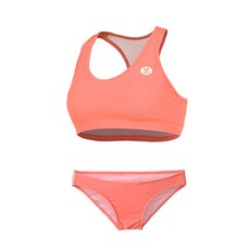 벤디스 여성용 비치웨어 수영복 비키니 브라탑 F702 + 심플 팬티 F804, 핑크(탑), 오렌지(팬티)