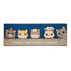 알럽홈 큐티 캐릭터 논슬립 키친 풋 매트, 캣패밀리 네이비블루