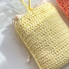 뜨개사계절 헤링본 미니 스트랩백 뜨개질 DIY 패키지, 1세트, 크림레몬