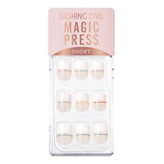 데싱디바 매직프레스 글로우업 숏사이즈 네일팁, 레인보우 라인, 1개