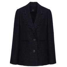 에스쏠레지아 여성용 테일러드 칼라 트위드 자켓