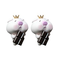 차량 피그 클립 오브제 2p, 초콜릿, 2개
