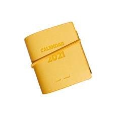 2021년 일력 캘린더 가죽 커버, 옐로우, 1개