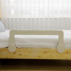  아리 컬러 소나무 원목 침대 안전가드 대형 화이트 