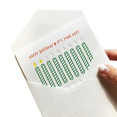 아무날 생일촛불카드 2종 세트 + 봉투 랜덤발송 2p, 혼합색상, 1세트