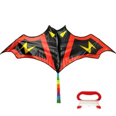 야외 장난감 배트맨 박쥐 연날리기 대형 + 얼레 + 연실 세트 블랙 + 레드 W99002H, 1세트