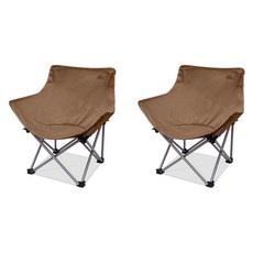 낚시 의자-추천-[쿠팡 직수입] 아웃도어 포레스트 컴포트 캠핑 의자 세트, 브라운, 2개