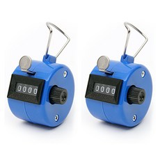 ZIOBIZ 수동 카운터기 핸드카운터 체크기 측정 수량 숫자 재고 인원체크 계수기, 블루, 2개