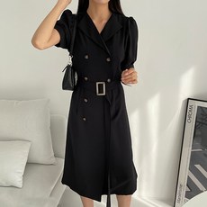 비비에모 고퀄리티 더블 트렌치 퍼프 롱 여름 원피스 00059