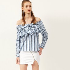 스토레츠 여성용 Ann Stripe Off-the-Shoulder Blouse - 오프숄더블라우스