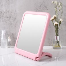 화장실 벽걸이 수건걸이 거울, 핑크