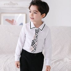 JACKID 男童領帶長袖襯衫