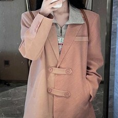메이첼 여성용 투톤 루즈핏 테일러드 재킷 00278