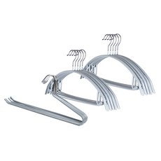 데코트리 프리미엄 미끄럼방지 옷걸이 10p + 바지걸이 5p 세트, 그레이, 1세트