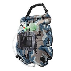Jj簡易攜帶式抽水器露營淋浴袋 20L, 軍隊, 1個