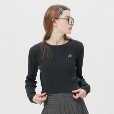 키르시 여성용 SMALL CHERRY CABLE CROP KNIT