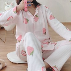 에스텔라 빅 딸기 과일 포켓 임산부 잠옷 상하의 세트