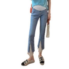 삼각별 레이스 트임 임산부 청바지