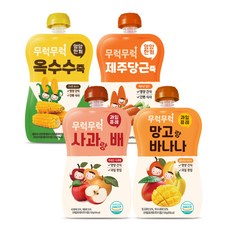이유케어스 무럭무럭 키즈죽 과일퓨레 4종 세트, 1세트, 100g