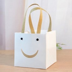 글로리빙 선물 포장 스마일 종이가방 10p, 화이트