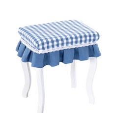 체크체크 피아노 의자 커버 50 x 60 cm, 블루
