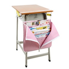 오티온 다용도 학교 책상걸이용 수납 정리 가방, 분홍