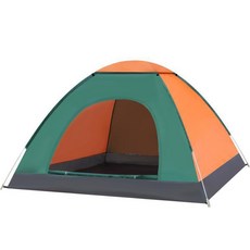 에쉬울프 원터치 초간편 텐트, 2인, 오렌지 + 다크그린