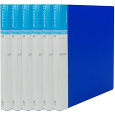 현풍 20매 비보 클리어화일 인덱스 A4, 6개, 청색