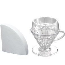 하리오 V60 드립 어시스트 세트 PDA-1524-T, 1세트, 투명, 화이트