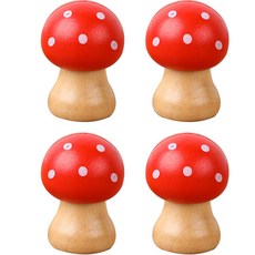 라이프스윗 스탠드 메모 클립 명함 홀더 데스크 장식품 버섯 4p, 레드