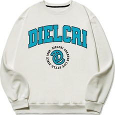 디엘크리 남성용 S~3XL 빅사이즈 아치 엠블럼 프린트 맨투맨 티셔츠