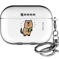 귀염뽀쨕 시즌3 에어팟프로2 클리어 케이스, 쿼카카카카