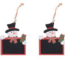 Life Sweet迷你木黑板多功能留言板室內裝飾品 雪人 2入, 木頭