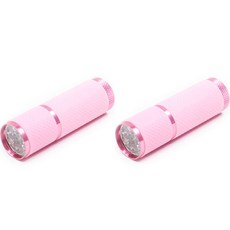 口袋手持彈出式彩色露營登山帶一鍵式手電筒, 2個, 粉色的