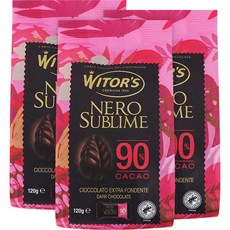 위토스 네로 서브라임 90% 다크 초콜릿, 120g, 3개