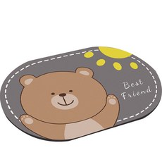 하이어리 동물 캐릭터 욕실 주방 발매트 타원, 14 블루