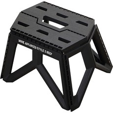 KEEP 캠핑 경량 폴딩 스툴 접이식 보조 간이 의자, 1개, 블랙