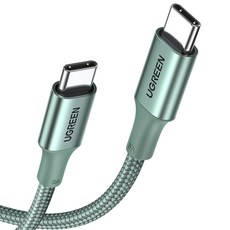 유그린 프리미엄 C타입-C타입 고속충전케이블 100W, 1m, 1개, 그린