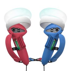 高檔 Oculus Quest 2 配件 Kiwi 第 4 代 Grip Cover 錶帶 紅色 藍色, 1個, 單品
