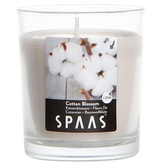 스파스 클리어 글래스 향초, 코튼 블로썸, 125g, 1개