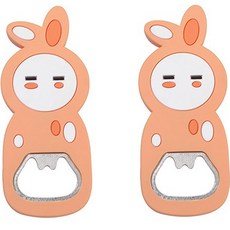리즈제이니 귀여운 토끼 다용도 병따개 세트, 03 피치, 2개