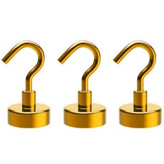 디트리 천장 벽면 겸용 자석 후크 12 x 32 mm, 골드, 3개